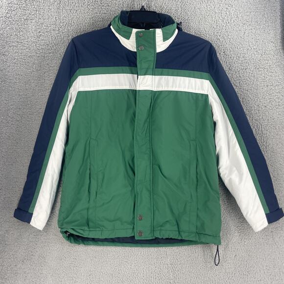 Brooks Brothers 346 Jacket Mens Medium Green Navy Hooded Primaloft Insulated - Picture 1 of 13